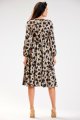 Sukienka A466 beige-black hearts-3 9752  | 896-Beige-Black hearts-L
