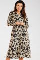 Sukienka A468 beige-black hearts-1 9754  | 900-Beige-Black hearts-S