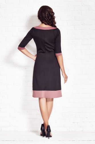 Dwukolorowa sukienka Czarno-różowa AW077