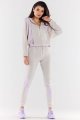 Spodnie A496 beige-violet-5 9840  | 1031-Beige-Violet-S