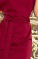240-2 ROXI sukienka z asymetryczną spódnicą i paskiem - BORDOWA-6 9867