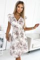 374-7 POLINA Plisowana sukienka z dekoltem i falbankami - POLNE KWIATY-4 10167