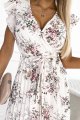 374-7 POLINA Plisowana sukienka z dekoltem i falbankami - POLNE KWIATY-5 10167