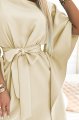 287-28 SOFIA Kobieca sukienka motyl z wiązaniem w pasie - BEŻOWA-5 10347