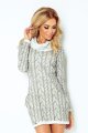 119-1 Golf - sukienka z dużymi kieszeniami - wzór gruby WARKOCZ-1 10360