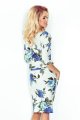 13-65 Sukienka sportowa - ECRU + kolorowe duże CHABROWE kwiaty-6 10365