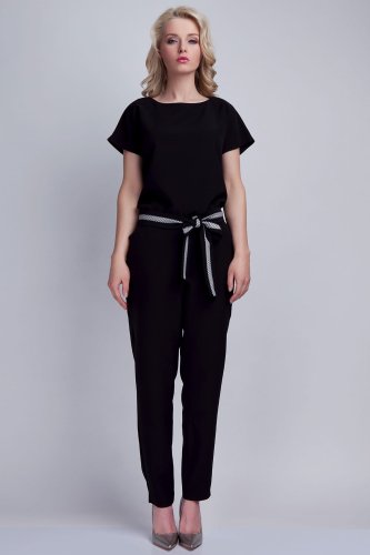 Kombinezon z paskiem Czarny LKB102