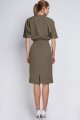Sukienka dopasowana dołem, SUK123 khaki-3 3122