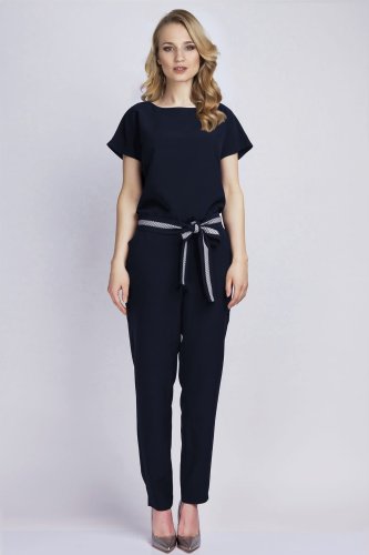 Kombinezon z paskiem Granatowy LKB102