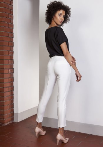 Spodnie z Wysokim Stanem Ecru LSD115