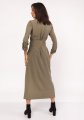 Długa sukienka w stylu militarnym, SUK157 khaki-2 4445