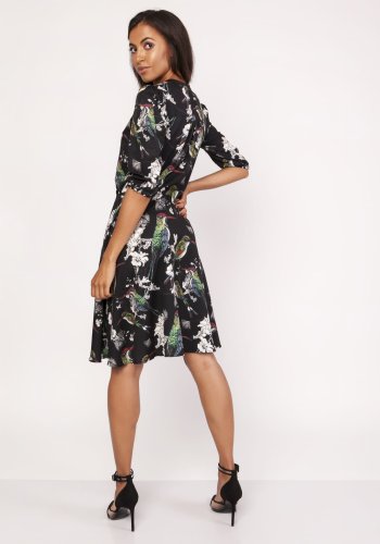 Sukienka o rozkloszowanym dole, SUK155 ptaki