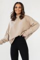 Beżowa bluza Simple ze stójką i przeszyciami-2 8218  | 1214-XS/S