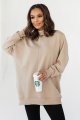Beżowa bluza Simple ze stójką i przeszyciami-3 8218  | 1214-XS/S
