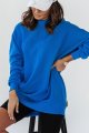 Niebieska bluza Simple ze stójką i przeszyciami-1 8219  | 1216-XS/S