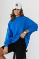 Niebieska bluza Simple ze stójką i przeszyciami-3 8219  | 1216-XS/S