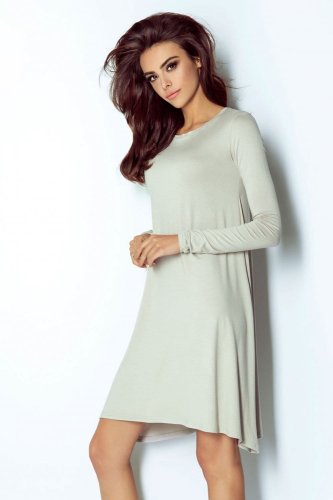 Dzianinowa Sukienka Beżowa 205 