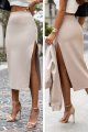 Dopasowana seksi spódnica z rozcięciem Shari-1 8587  | 1320-XS/S
