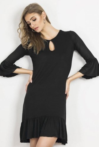Sukienka z wiskozy Czarna IV13