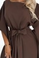 287-33 SOFIA Sukienka motyl z wiązaniem w pasie - CZEKOLADOWA-5 10528