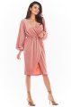 Sukienka A406 pink-2 7285  | 723-Pink-L