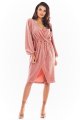 Sukienka A406 pink-3 7285  | 723-Pink-XL