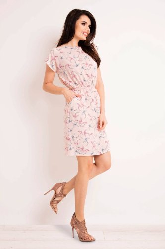 Letnia Sukienka w Ptaki Róż IN124