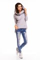 modne, bluzy, damskie, szare, sklep, online, kaptur, awama, 129