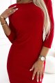 529-3 ELEONORA klasyczna sukienka z wycięciem na plecach - CZERWONA z brokatem-6 10675