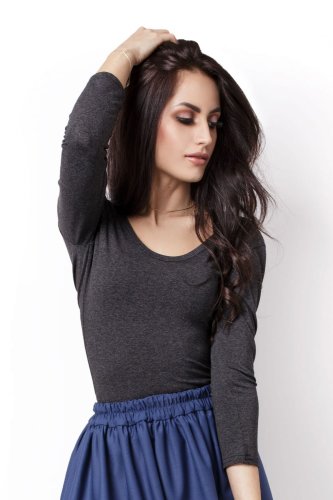 Bluzka z rękawem 3/4 Grafitowa