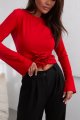 Czerwona bluzka z różą ROSE-1 10791  | 1448-S