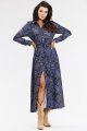 Sukienka A665 navy-brown pattern-1 10814  | 15552-Navy-Brown pattern-L