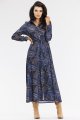 Sukienka A665 navy-brown pattern-2 10814  | 15552-Navy-Brown pattern-L