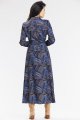 Sukienka A665 navy-brown pattern-4 10814  | 15552-Navy-Brown pattern-L