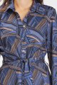 Sukienka A665 navy-brown pattern-5 10814  | 15552-Navy-Brown pattern-L