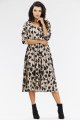 Sukienka A666 beige-black hearts-2 10815  | 15553-Beige-Black hearts-L