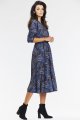 Sukienka A666 navy-brown pattern-3 10818  | 15553-Navy-Brown pattern-L