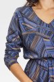 Sukienka A666 navy-brown pattern-5 10818  | 15553-Navy-Brown pattern-L