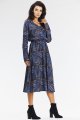 Sukienka A666 navy-brown pattern-2 10818  | 15553-Navy-Brown pattern-M