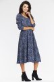 Sukienka A666 navy pattern-4 10847  | 15553-Navy pattern-L