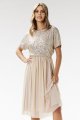 Sukienka cekinowa A689 beige-1 10876  | 16146-Beige-L