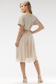 Sukienka cekinowa A689 beige-4 10876  | 16146-Beige-L