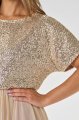 Sukienka cekinowa A689 beige-5 10876  | 16146-Beige-L