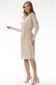 Sukienka cekinowa A690 beige-4 10881  | 16147-Beige-LXL