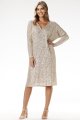 Sukienka cekinowa A690 beige-6 10881  | 16147-Beige-LXL