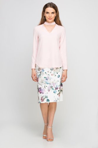 Bluzka z Chokerem Różowa LBLU132 