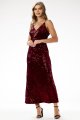 Welurowa sukienka maxi z cekinami A697 claret-1 10901  | 16154-Claret-L