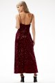 Welurowa sukienka maxi z cekinami A697 claret-3 10901  | 16154-Claret-L