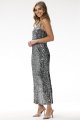 Welurowa sukienka maxi z cekinami A697 gray-3 10902  | 16154-Gray-L