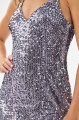 Welurowa sukienka maxi z cekinami A697 gray-5 10902  | 16154-Gray-L
